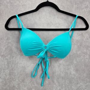 B Swim‎ Blue Padded Tie Swimwear Swimsuit Bikini Top Small